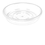 Bandejas de goteo de plástico grueso transparente, bandeja de drenaje redonda resistente para plantas en maceta de interior y exterior, lavable, reutilizable, transparente, 5 unidades (12 pulgadas, 5