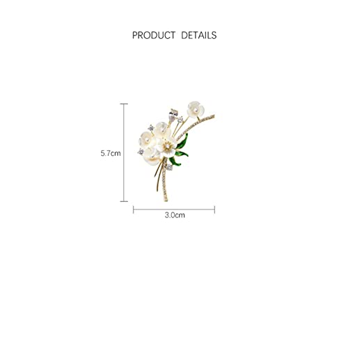 Inghome Vintage Generous Light Luxury Natural Pearl Oyster Flower Brooch Simple Temperament Pin Design Sense Niche Corsage #TOP2