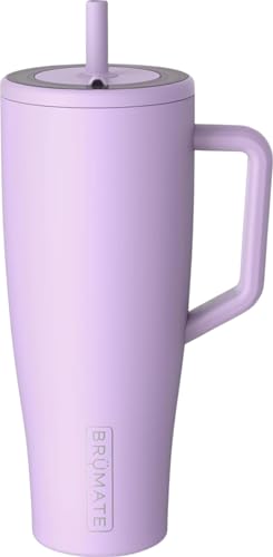 Image of BruMate Era 40 oz Tumbler with Handle and Straw | 100% Leakproof Insulated Water Bottle Tumbler with Lid and Flexible SoftSip Straw | Made of Stainless Steel | Cup Holder Friendly | 40oz (Lavender)