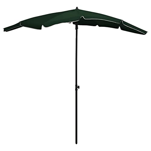 Grüner Rechteckiger Sonnenschirm 200x130 cm, UV-beständiges Polyester, Stabiler Stahlmast 32mm, mit Kurbel & Kippfunktion, idealer Schattenspender für Außenbereich, Terrasse