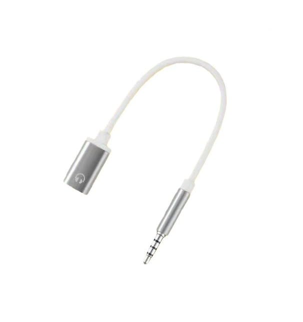 Cable adaptador 3.5mm macho a USB-C hembra plata miniatura 1