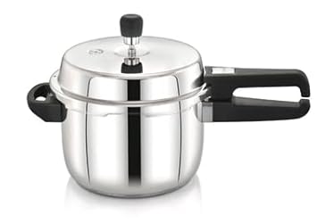 Twin Birds Stainless Steel Regular Outer Lid Pressure Cooker - 3 Litres (Induction and Gas Stove Friendly) Silver, ISI and CE certified with 5 Years Warranty | 1056