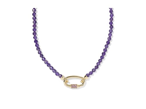 Kendra Scott, Women's, Emery Beaded Strand Necklace, Gold Drk Purple Amethyst, One Size