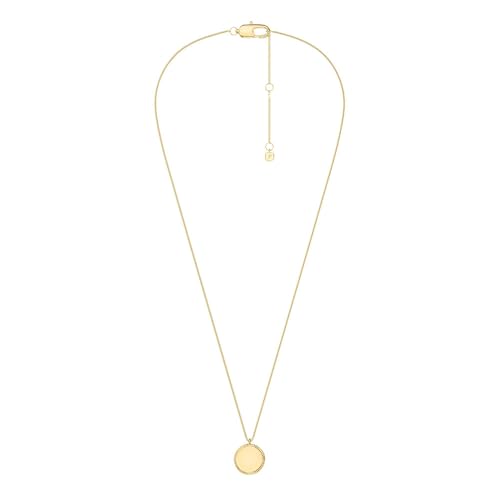 Image of Fossil Women's Gold-Tone Stainless Steel Pendant Chain Necklace for Women