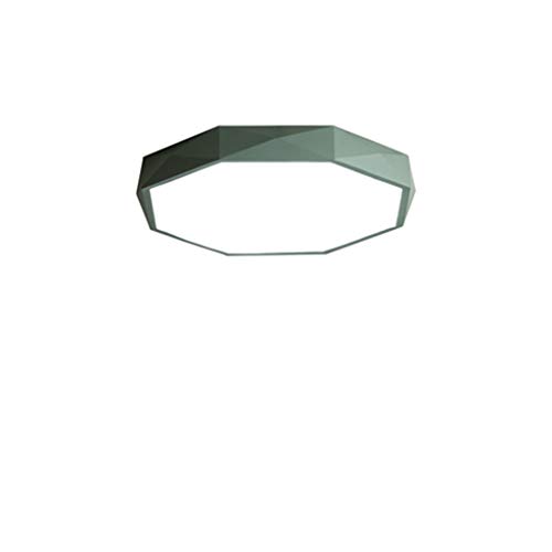 Plafonnier LED moderne et rond de 50cm vert pour un salon chaleureux