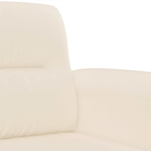 vidaXL Sofagarnitur 3-TLG., Sessel Couch mit Kissen, Sofa Wohnzimmersofa mit Armlehnen, Couchgarnitur Designsofa Sitzmöbel Polstermöbel, Beige Mikrofasergewebe – Bild 7