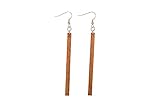 Skinny Natural Matchstick Wood Earrings from Reclaimed Mahogany