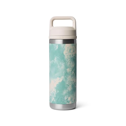 Image of YETI Rambler 18 oz Bottle, Leakproof, Vacuum Insulated, Stainless Steel with Chug Cap, Sea View