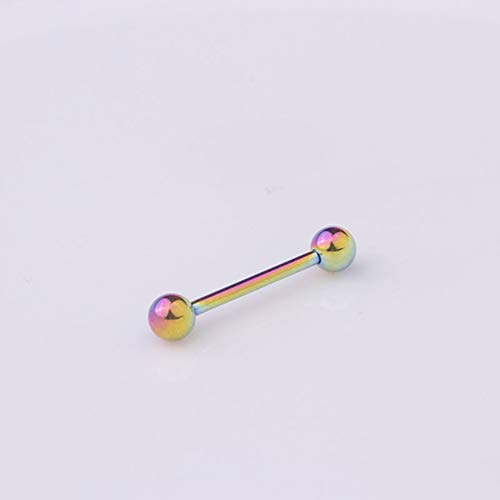 Tendycoco piercing corporal de aço inoxidável para mamilo, língua reta, 10 peças