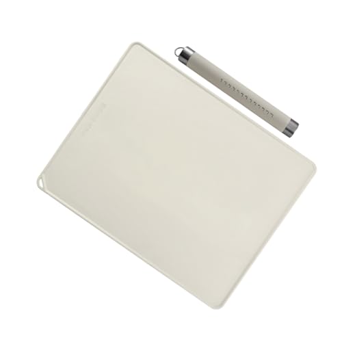 JECOMPRIS 1set Silicone Pastry Mat with Rolling Pin Nonslip Mat for Baking and Kneading Easy to Clean Nonstick for All Baking Needs