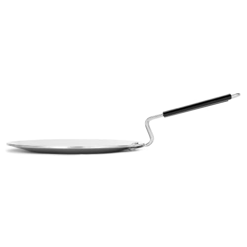 Image of HORNBILLS SAS Platinum Tri-Ply Stainless Steel Non-Stick Roti & Chapati Tawa | 25 cm, 4 mm Heavy Bottom | for Paratha & Thepla | Stay-Cool Handle | Gas & Induction Compatible | 5-Year Warranty