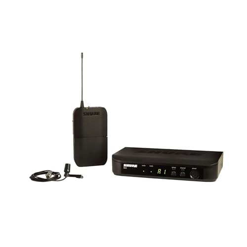 Shure BLX14/CVL UHF Wireless Microphone System – Perfect for Interviews, Presentations, Theater – 14-Hour Battery Life, 300 ft Range | Includes CVL Lavalier Mic, Single Channel Receiver | H10 Band