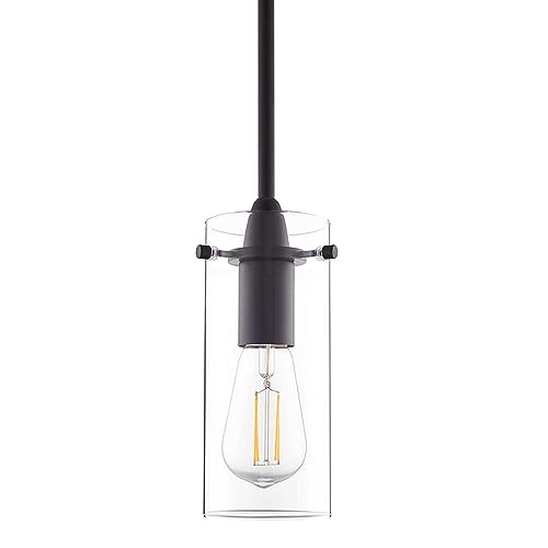 Lampe de Plafond en Métal Cylindrique et Verre Soufflé Lustre Américain