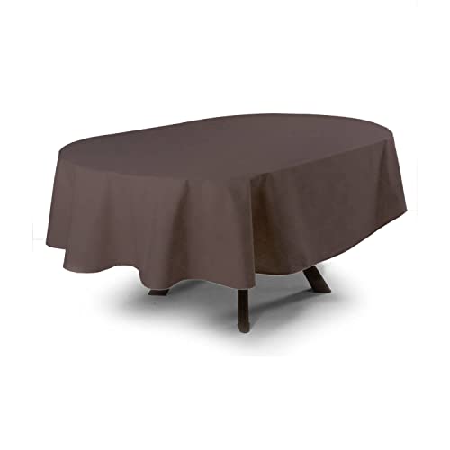 Nappe ovale anti-taches protection table polyester repas sans stress