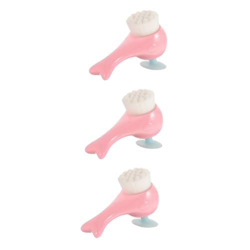 Brosse de nettoyage facial manuelle FRCOLOR en plastique souple pour soin quotidien x3