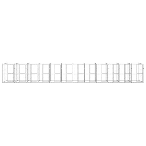 Teenpull Caseta para perros de acero galvanizado de 29,04 m² con puerta con cierre, resistente a la intemperie, segura para jardín e interior, recinto al aire libre