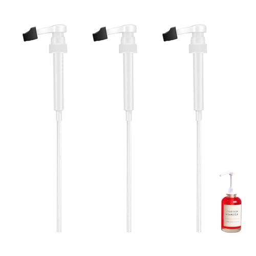Homiladi 3 bombas de jarabe | Bomba de jarabe blanca para botellas, café blanco | Dispensador reutilizable para el hogar, bar bebida, cocina, herramientas de barista