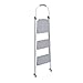 Rubbermaid 3 Step Folding Ladder, Steel Foldable Step Stool with Hand Grip, White