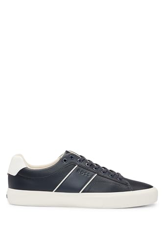 Baskets BOSS Hommes Aiden Tenn en similicuir texturé, la quintessence du chic urbain masculin