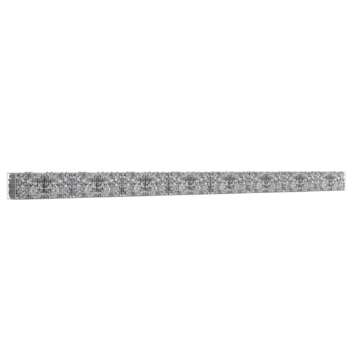 vidaXL Gabion Wall Gabion Basket Post for Outdoor Garden Patio Privacy Protection Gabion Wall with Covers Rock-Stone Wall Galvanized Steel