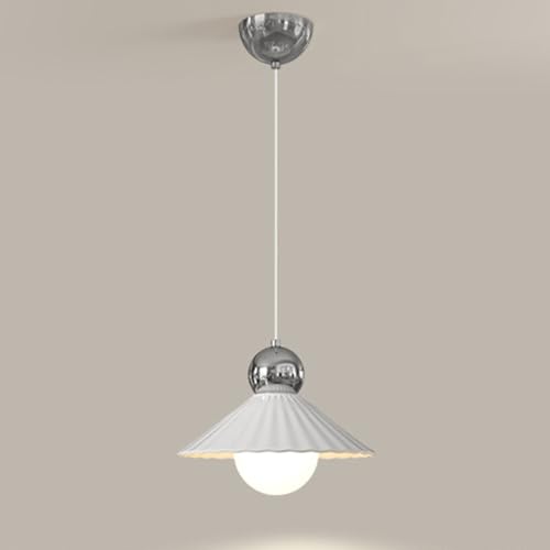 Lampe à suspension moderne en céramique véritable et finitions chrome