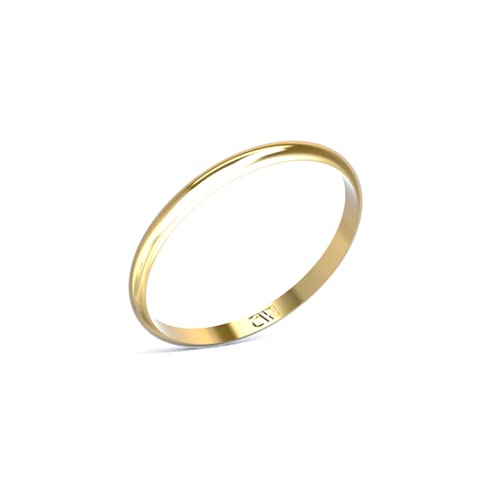 CRISTINA WISH Alliance en or jaune, modèle Rhea 1,9-1 mm. Alliance pour homme et femme. Bague en or jaune