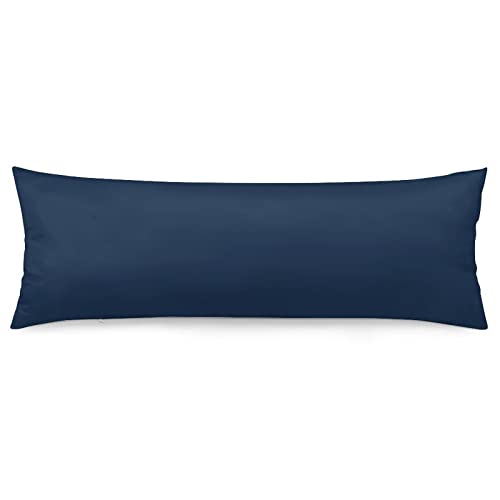 Decorative Body Pillow Covers,Dark Blue Solid Color Long Body Pillow Pillowcase with Zipper 20x54 Twin Sides,Rectangle Body Pillow Case for Home Bedding Decoration