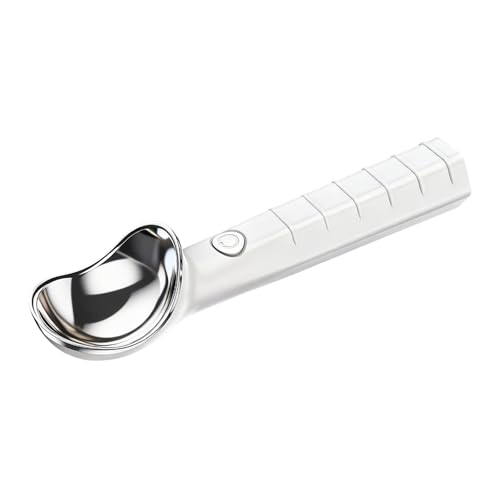 Nouveautés 2026 Machine à glaçons chauffante rechargeable en acier inoxydable pour serveur de dessert automatique dur avec poignée pour la cuisine de fêtes (blanc, 20 cm)