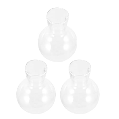 ABOOFAN 3pièces Lot de Vases Verre Transparent avec Support Bois Décoration de Bureau pour Propagation Hydroponique Récipient de Terrarium Élégant pour...