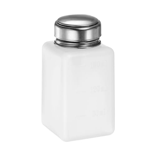 sourcing map Lösemittel Alkohol Spender 180ml(6oz) Drückbare Flüssigkeit Spender Pumpe mit Dichtung Edelstahl Deckel für Aceton Reiniger Poliermittel Entferner Weiß
