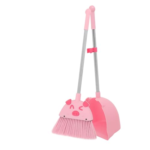 PartyKindom 1Set Broom and Dustpan Set Cleaning Tool for Small Dustpan and Broom for Kindergarten Durable Pet Material Fun Playset for Boys and Cultivates Responsibility and Imagination