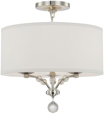 Crystorama Mirage 3 Light Polished Nickel Semi Flush Mount