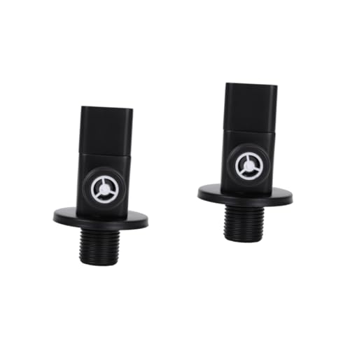 DIYEAH 2 Pezzi Tutta la valvola di arresto dell'acqua in rame valvola d'interruzione del lavandino arresto angolare Lavello della doccia di o ad angolo Nero