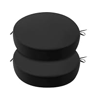 Sitzkissen Stuhl 40x40 cm im 2er Set – Sitzkissen Outdoor mit Memory Foam-Sitzkissen für Indoor & Outdoor Nutzung–Stuhlkissen Rund, Sitzpolster Gartenstuhl Balkon Terrasse–Garten Sitzpolster (Schwarz)