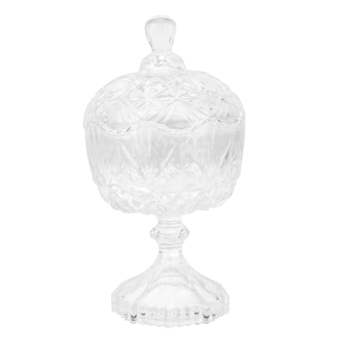 MUELODSIC 1Pieza Frasco de Vidrio para Almacenamiento de Dulces y Joyas Soporte Moderno para Fiestas Decoración Práctica y Multifuncional para Pastelerías y Tiendas