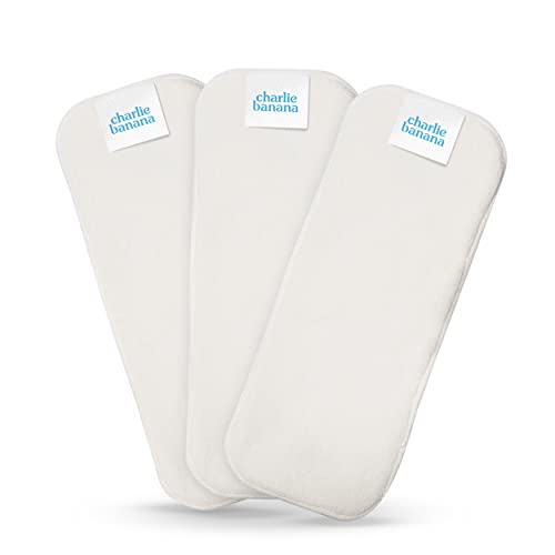 Image of Charlie Banana Baby Super Absorbent Deluxe Reusable and Washable Fleece Inserts for Cloth Diapers, Newborn/Booster Size, 3 Pack