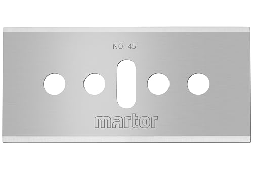 MARTOR 10 x INDUSTRIEKLINGE, Ersatzklingen Cuttermesser, Sicherheitsmesser, 18,4 mm, Scharf, 4-fach Nutzbar, NR. 45