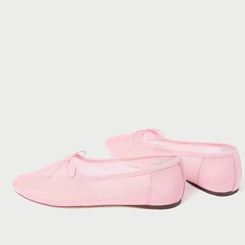 Mesh Ballet Flats for Women Elegant Bows Round Head Design Comfortable and Breathable Shoes Perfect for Weddings3