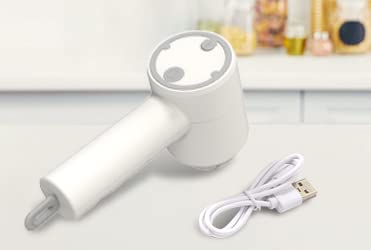 Adjustable Speeds Portable Rechargeable Mini Kitchen Electric 3 In 1 Egg Hand Blender Mixer With Bowl, White #TOP6