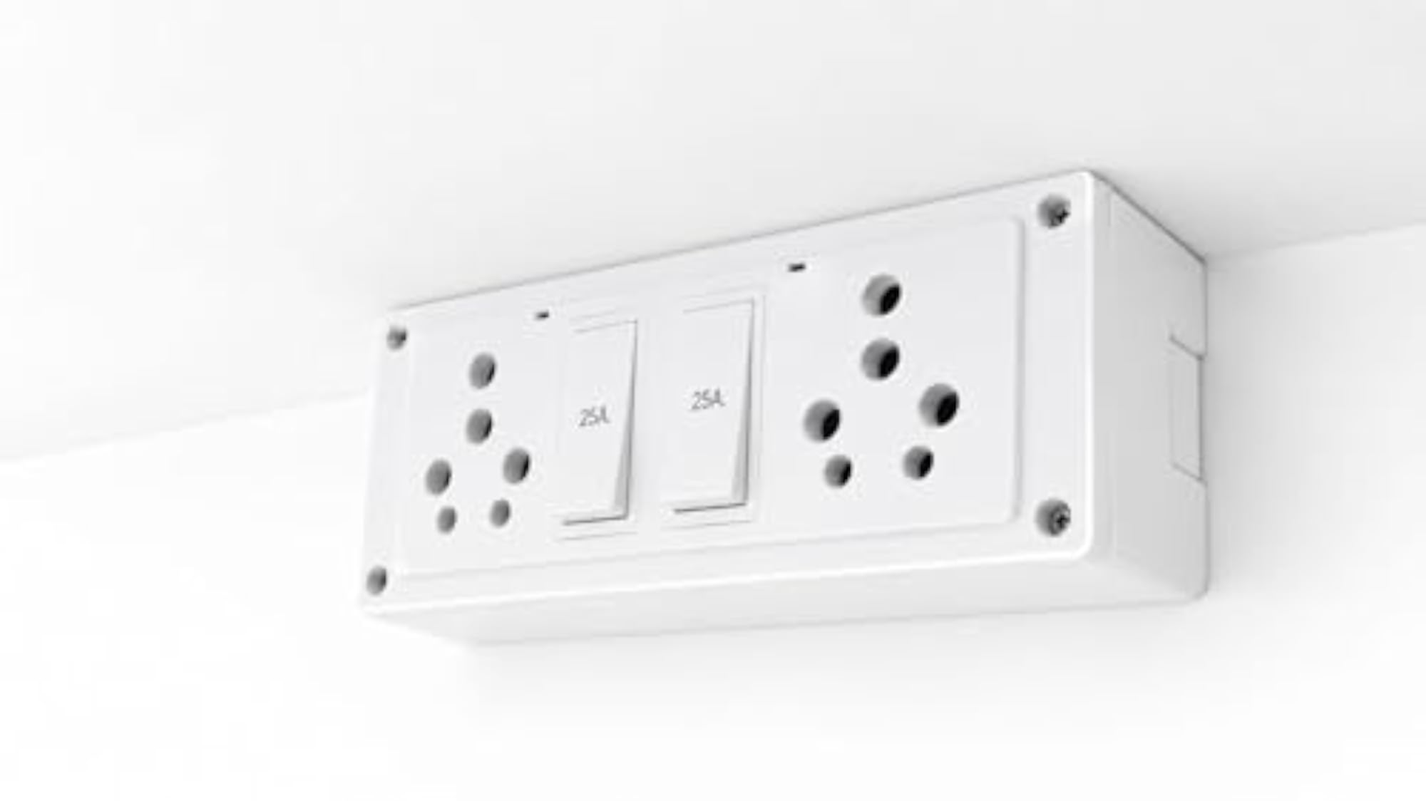 6 Module Surface Modular Switch Board with 2 Switches