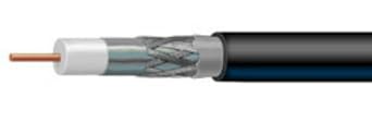 PHAT SATELLITE 300ft Black tri Shield Direct Burial RG6 coaxial Cable 18AWG Solid core Gel Braided UL ETL Rated Underground Buried Flooded Audio/Video Bulk Coax Cable