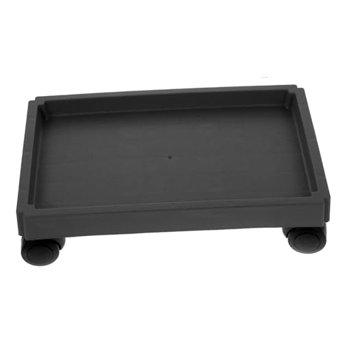 OFFSCH Bandeja Rodante para Plantas Base De Maceta Rectangular con Ruedas 320 Mm para Interiores y Exteriores Soporte Móvil Plástico Negro Marrón