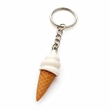 Promotech Portachiavi in plastica, design minimalista con motivo gelato, leggero, con anello in metallo