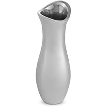 nambe Stryker Flower Vase | 9-Inch | Vases for Centerpiece Table Home Indoor Desk Decor | Mid Century Modern Style Vase for Wedding Housewarming Gift | Made of Metal Alloy