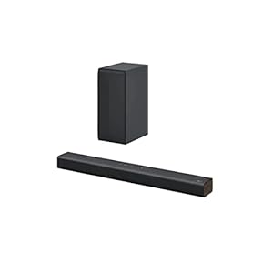 LG Sound Bar and Wireless Subwoofer S40Q – 2.1 Channel, 300 Watts Output, Home Theater Audio Black