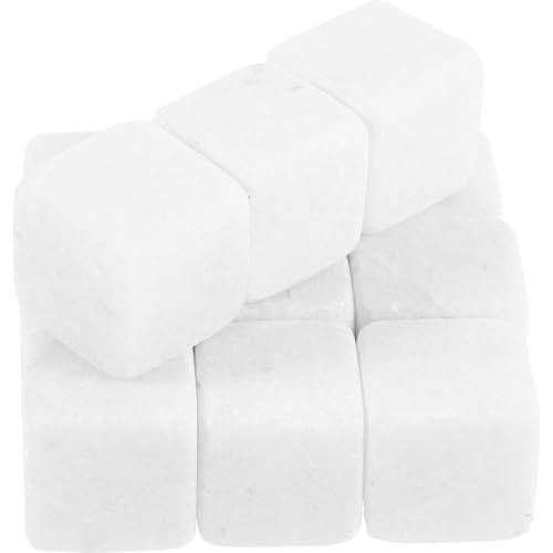 VICASKY Whiskey Cooling Stones 12Pcs Marble Ice Cubes Reusable for Cocktails Spirits and Household Use