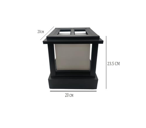 Image of SINOMAN Metal and Glass Unbreakable Light for Home Gate Waterproof | Outdoor Garden Light | Pillar Gate Lights (GL Stairs Med, Pack of 2)