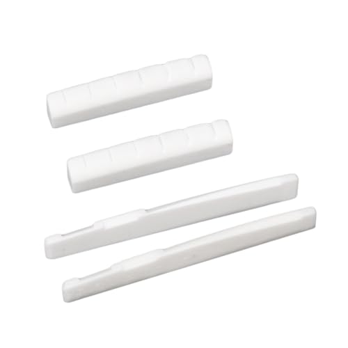 VICASKY 2セット 牛骨製ギターナット サドル クラシックアコースティックギター用 交換パーツ 耐久性高く 滑らか仕上げ