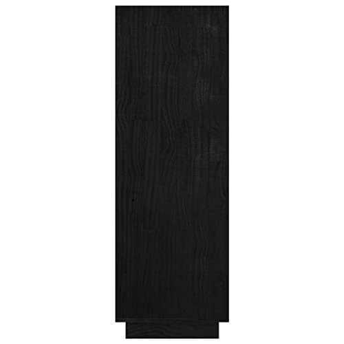 Estantería separadora de pino macizo negro para organizar salones pequeños 7