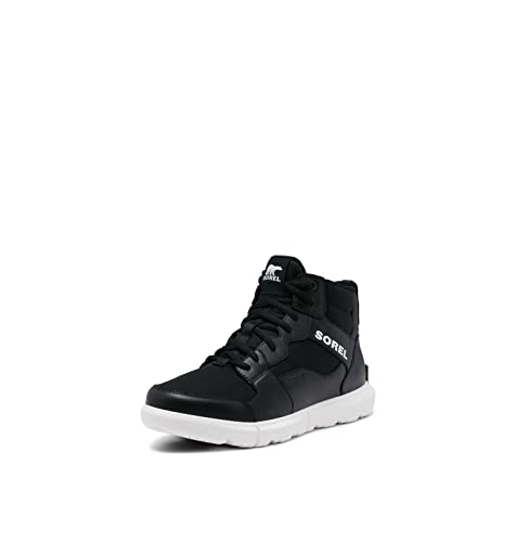 Sorel Men's Explorer Sneaker Mid Waterproof Shoe - Black, White - Size 7
